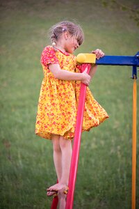 Girl blond dress photo