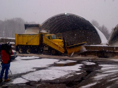 Snow Crew, Weston, Loading Salt, February 18, 2014