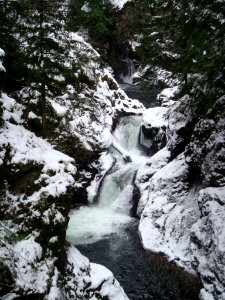 Snowy Twin Falls on Thanskgiving