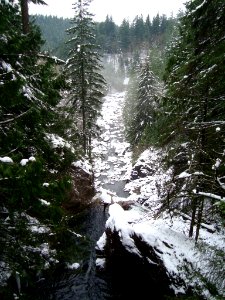 Snowy Twin Falls on Thanskgiving