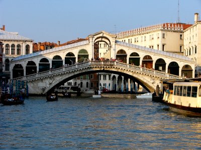 Venice Bridge Rialto over Grand Canal photo