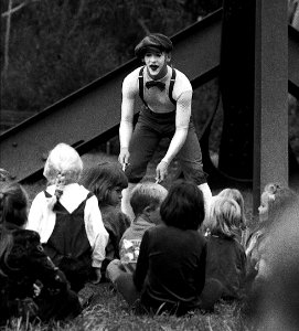 Clown and kids photo