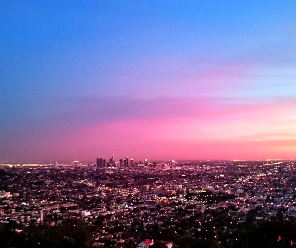 Downtown Lost Angeles from Griffith Observatory at Sunset