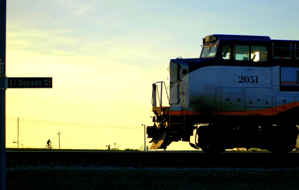 Amtrak @ El Dorado Street in sunset