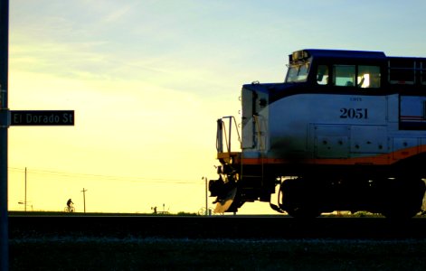 Amtrak @ El Dorado Street in sunset