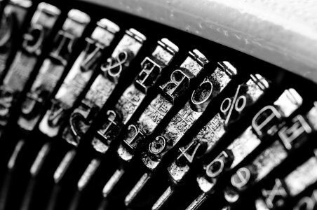 Types typewriter black white photo