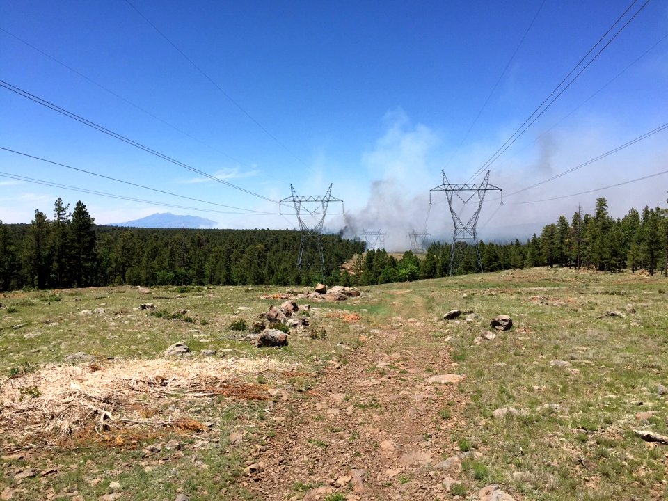 Camillo Fire 2015-06-18: Power Lines Near Mormon Lake