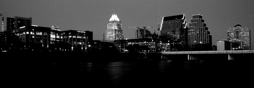 Downtown Austin in Black and White