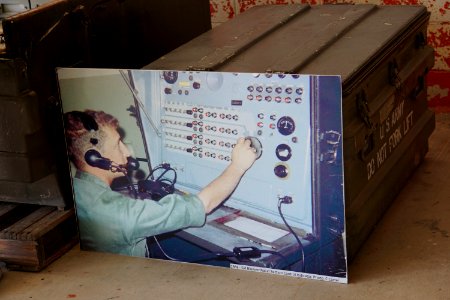 Photograph: 1968 - Sid Blumenthal at Section Control Indicator. Original Photo by C. Carter