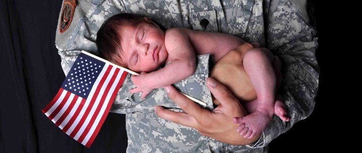 Studio baby soldier