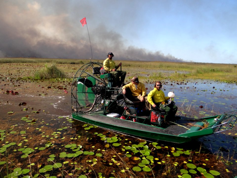 USFWS firefighters patroling Loxahatchee prescribed fire