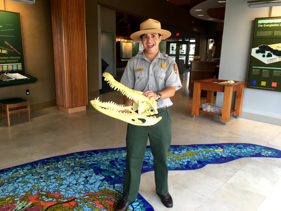Ranger Daniel in the Ernest F. Coe Visitor Center