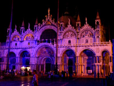 Venice Basilica St. Marco at night photo