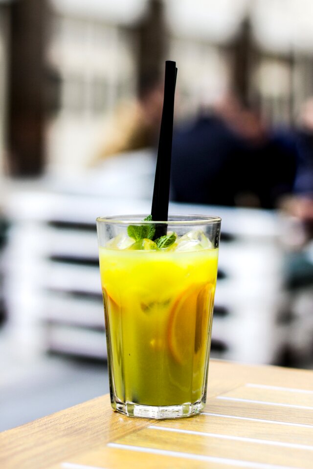 Glass juice refreshment