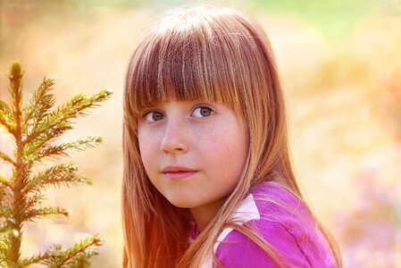 Face blond long hair