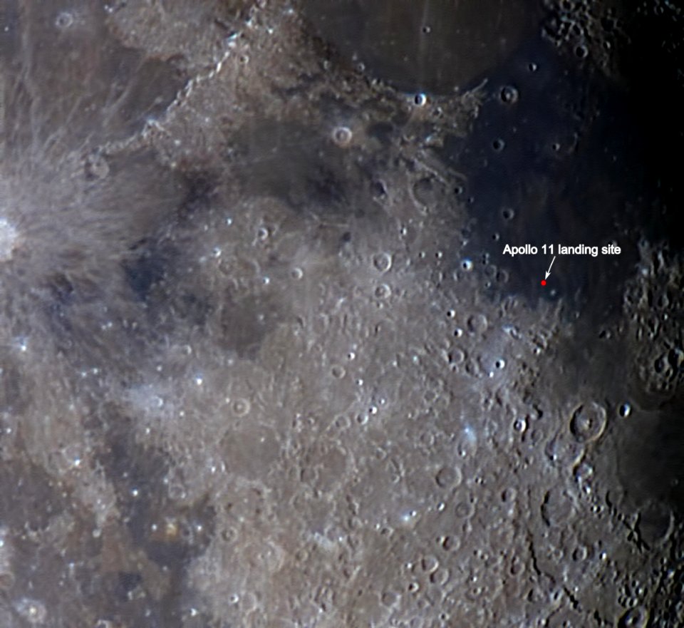 Apollo 11 landing site on the moon