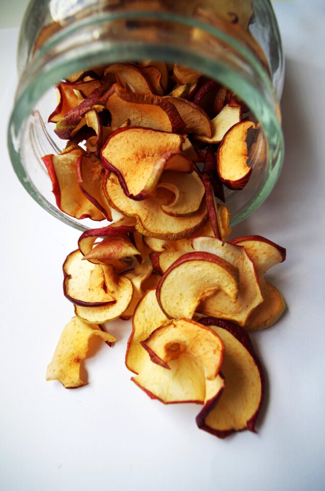 Dried apples cup spilled