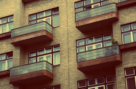 Balconies windows building photo