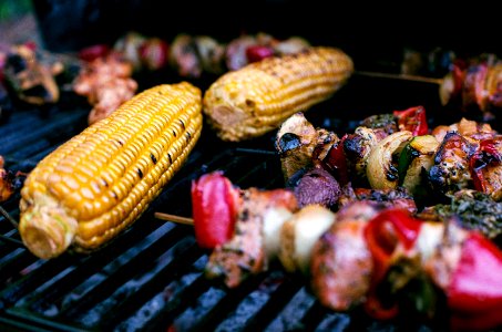 Kebabs on grill photo
