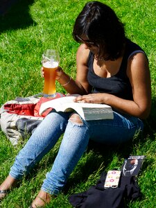 Sunbathing read drink