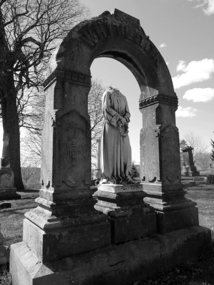 Statue arch graveyard photo