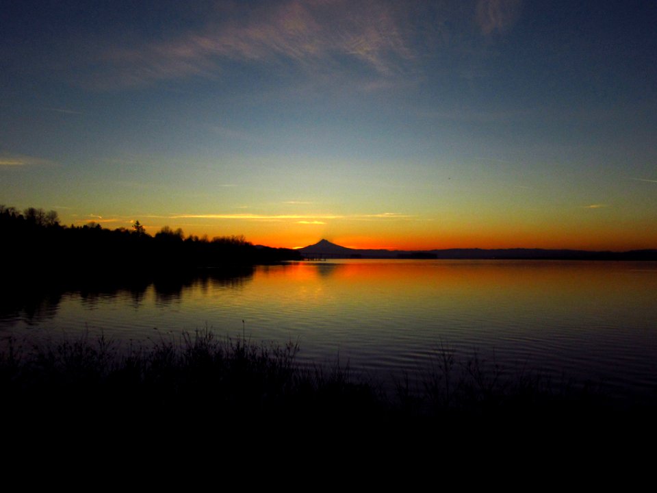 Sunrise at Columbia River and Mt. Hood