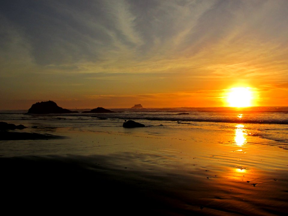 Hug Point at Pacific Coast in OR