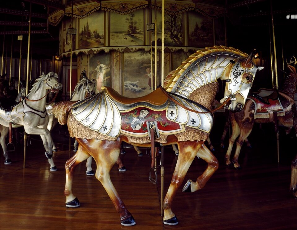 Retro nostalgic merry-go-round
