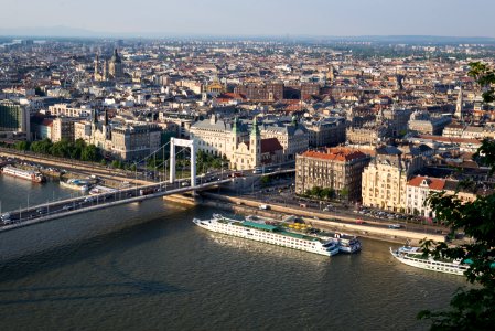 View to Erzsebet Bridge in Budapest