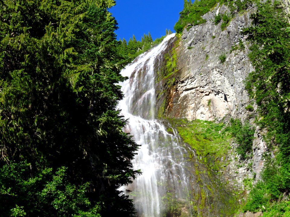 Spray Falls at Mt. Rainier NP in WA