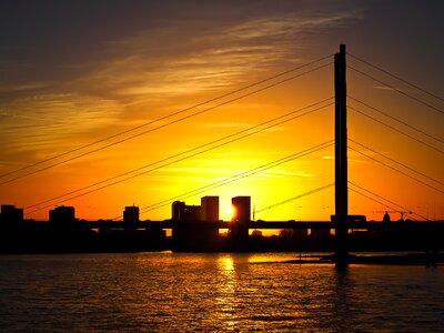 Rhine rheinbrücke sunset