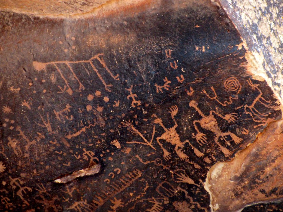 Newspaper Rock Petroglyphs at Petrified Forest NP in Arizona