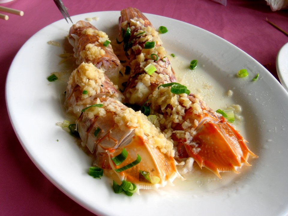 Shrimp Type Things Covered in Garlic
