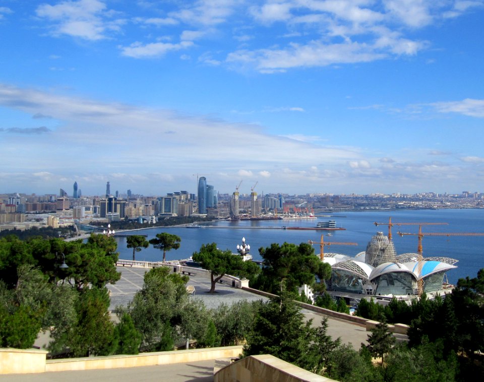View of Baku and the Caspian Sea Azerbaijan