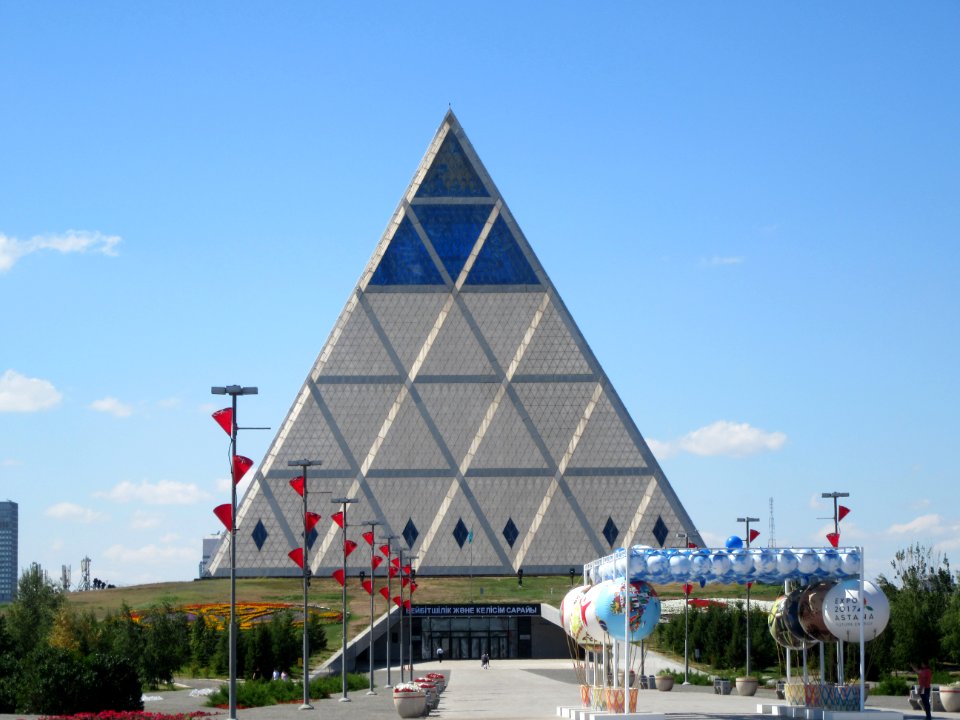 Palace of Peace and Accord the Pyramid with balloons Astana Kazakhstan