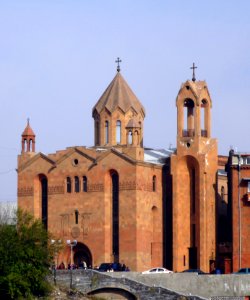 Church by the Hrazdan river gorge Yerevan Armenia photo