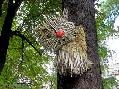 Cat Made out of Plastic Forks Kiev Ukraine
