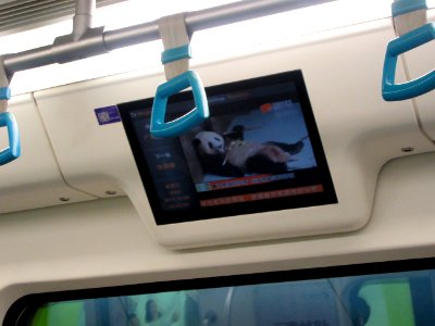 Panda Videos on subway Chengdu photo
