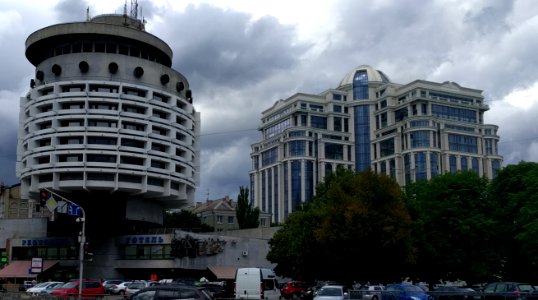 Soviet and newer buildings Kiev Ukraine