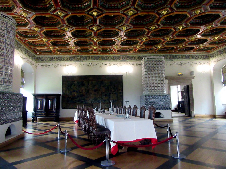 Banquet room with stoves Belarus Mir Castle