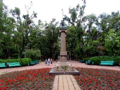 Pushkin bust in Gradina Publica stefan cel mare si sfint in Chisnau Moldova