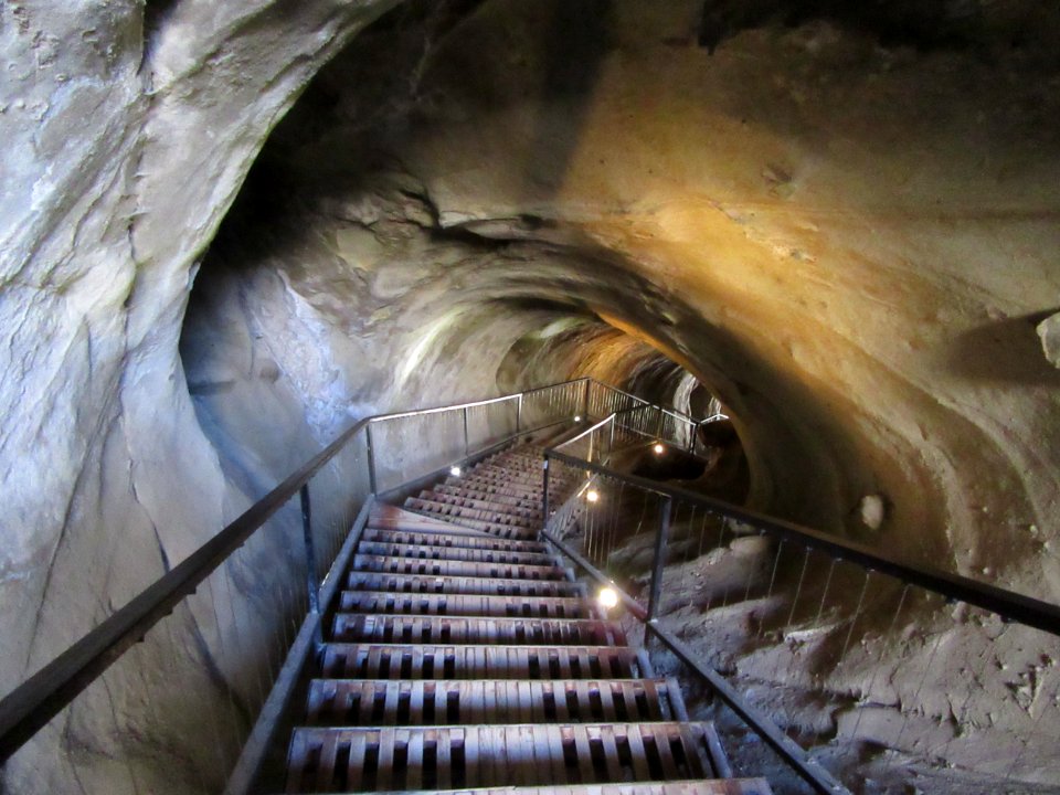 Way out tunnel for emergency escape or carrying water Uplistsikhe Georgia