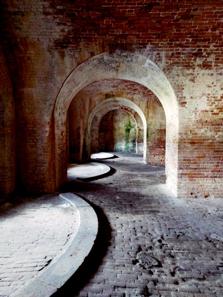 Arches of Fort Picken's Built in 1830 by slaves held as Union fort throughout the war Gulf Shores National Park Florida