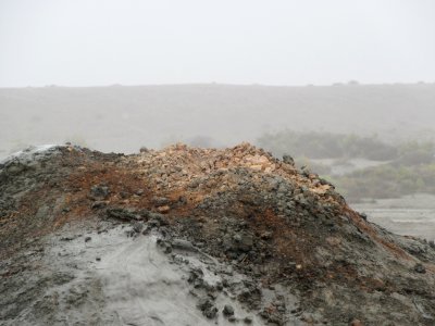 Flaming mud volcano Azerbaijan photo