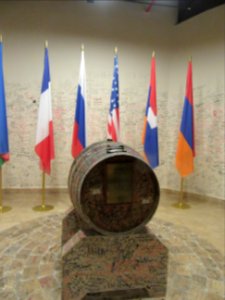 Peace barrel to opened when a Karabakh peace deal appears brandy from ceasfire date of 1994 Ararat Brandy Vompany Yerevan Armenia