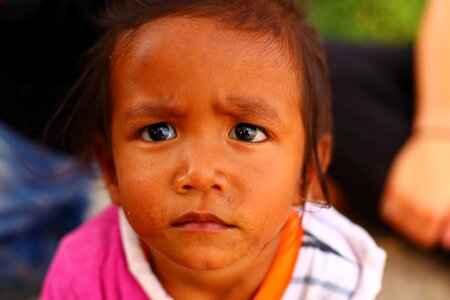 Unhappy childhood face