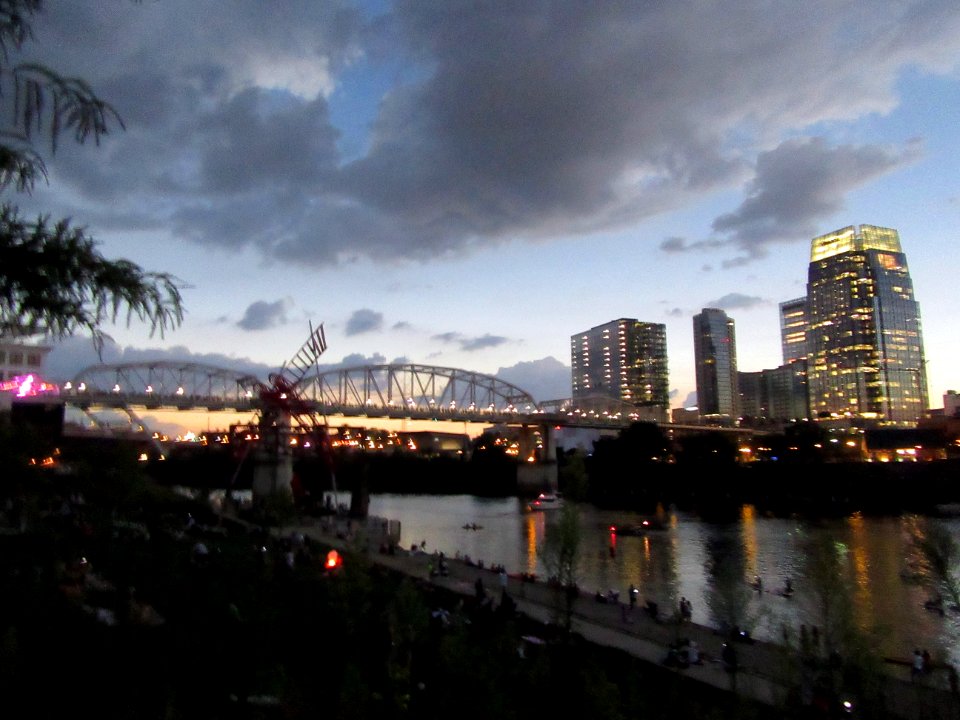 River front during Totality Nashville Tennessee