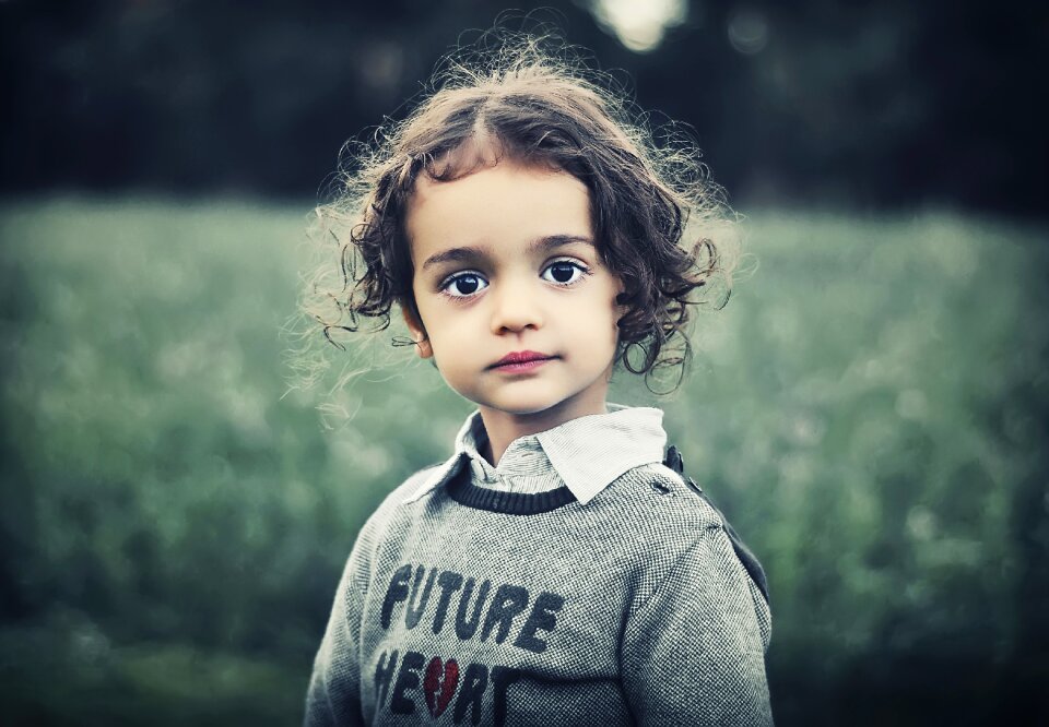 Girl curly hair female photo