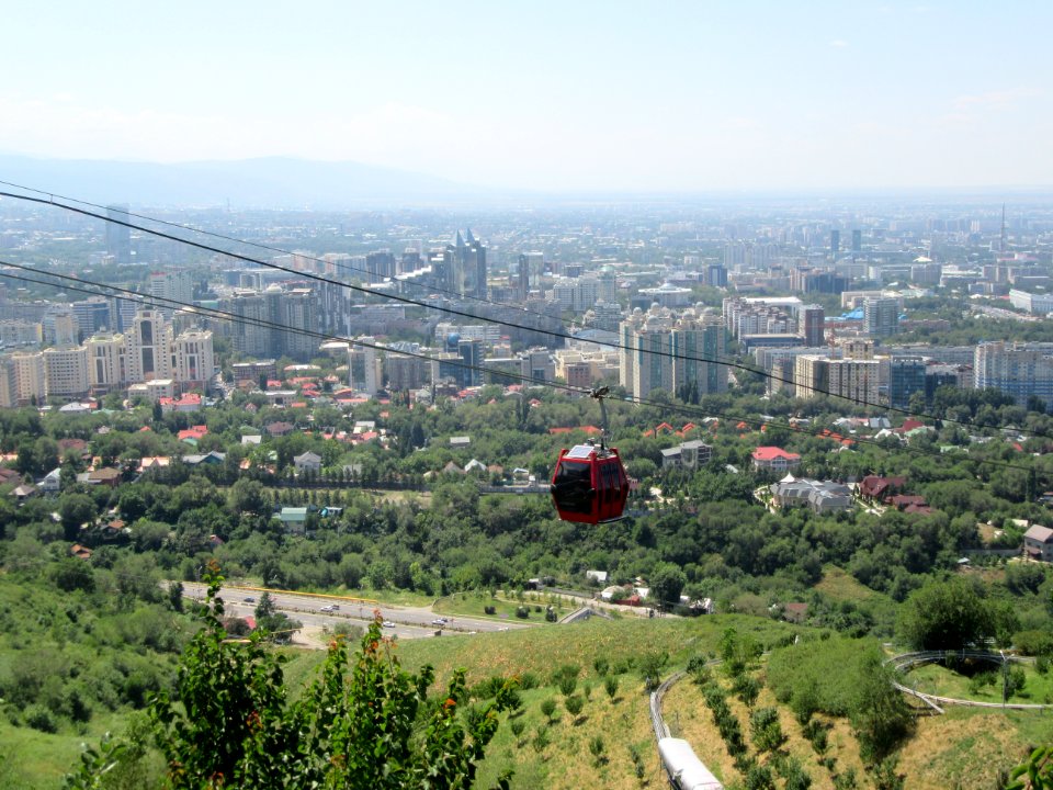 Cable Car with view of Almaty Kazakhstan