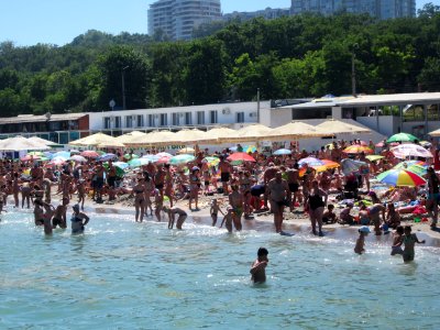 Beachgoesr Odessa Ukraine